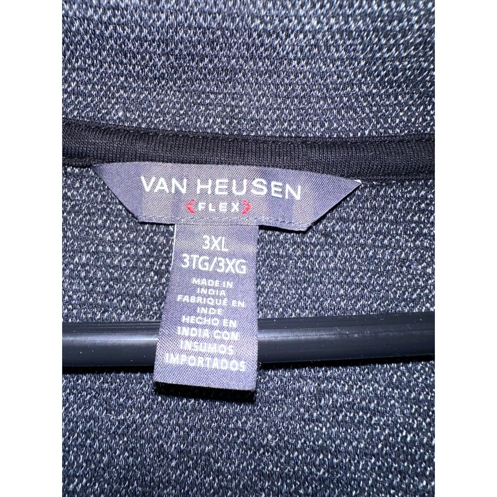 Van Heusen Flex 3XL Mens Heather Charcoal Quarter Zip Pullover Sweater - Picture 4 of 5